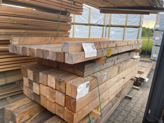 Ca. 12x Douglas Balken Geschaafd, 90x90mm, lengte 250cm